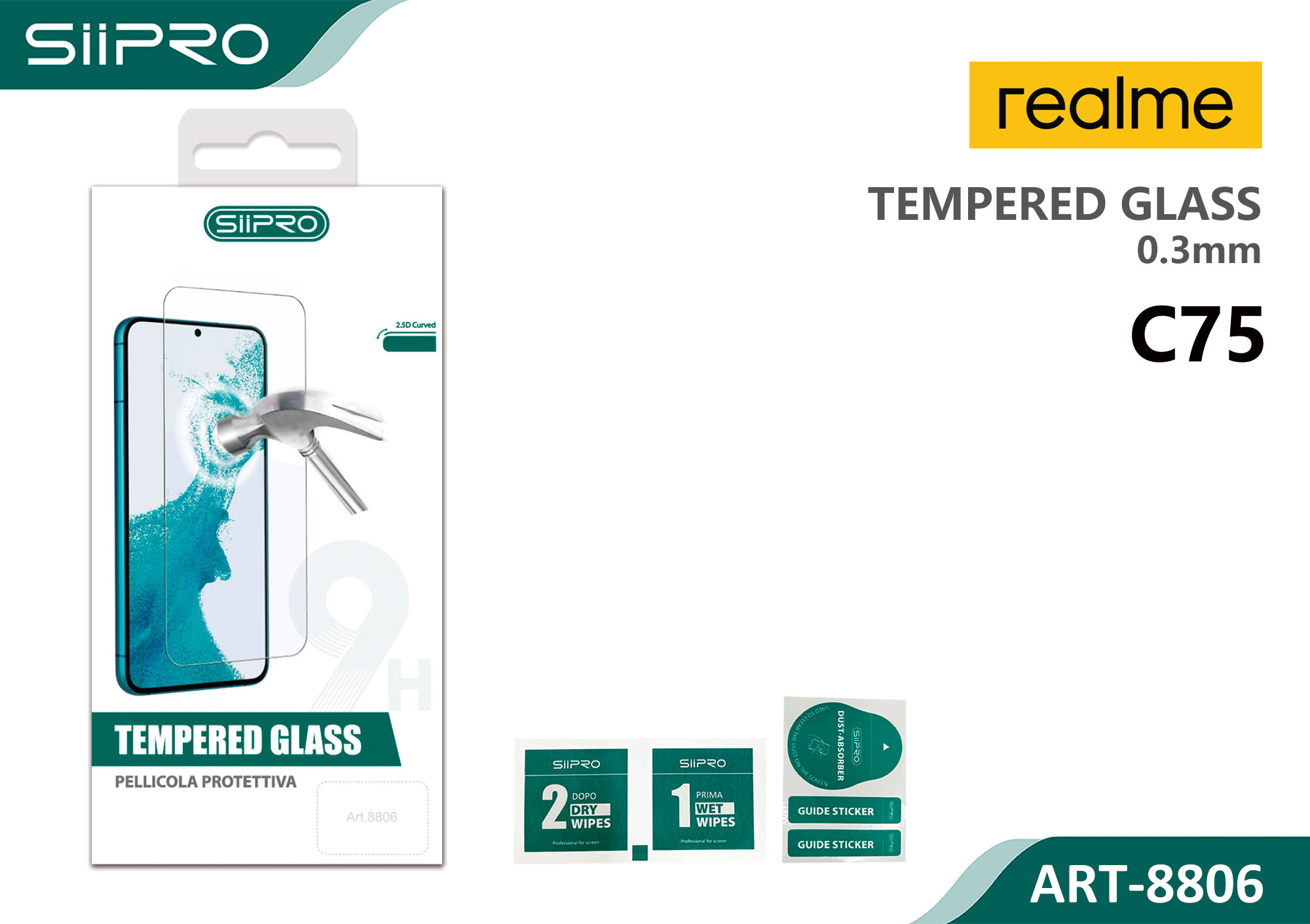 8806-REALMEC75 TEMPERED GLASS REALME C75 - immagine 1