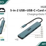 HUB USB 5-IN-2 USB + USB-C + CARD READER
