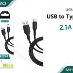 CAVO TYPE-C 2.1A BLACK