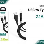 CAVO TYPE-C 2.1A BLACK 2M