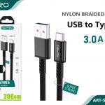 CAVO TYPE C 3.0A BLACK 2M