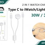 WATCH CHARGER 2 IN 1 TYPE-C TO IWATCH/LIGHTNING