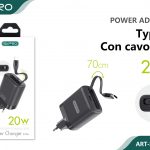 CARICATORE CAVO RETRAIBILE PD 20W + TYPE-C