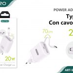 CARICATORE CAVO RETRAIBILE PD 20W + TYPE-C