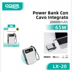 ODER LX20 POWER BANK 20000MAH 65W ODER LX20 充电宝