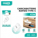 OD-X05 CARICATORE 45W Type-C BIANCO OD-X05 充电头 45W 单C 白色