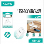 OD-29 CARICATORE 20W+CAVO C-C BIANCO OD-29套充 20W头+C-C线 白色