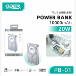 ODER PB-01 POWER BANK SILVER 10000MAH 20W ODER PB-01 无线充电宝带支架 三合一 10000MAH 20W