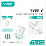 ODER TC-30C QUICK C-C 30W CARICATORE CON CAVO BIANCO