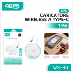 ODER WX-30 3 in 1 CARICATORE WIRELESS 15W TYPE C ODER WX-30 三合一无线充 15W TYPE C
