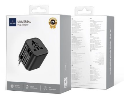 WI-03652284_WI-03652284 WIWU WI-UA005 ADATTATORE UNIVERSALE PLUG 2500W NERO WIWU WI-UA005 2500W 转换插头 - immagine 1