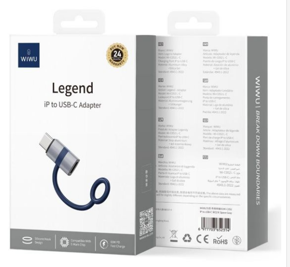 WI-03652314_WI-03652314 WIWU Wi-C052 L-C Legend Series Converter WIWU Wi-C052 L-C 转接头 - immagine 1