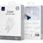 WIWU WI-G008 ESSEN 30W GaN CARICATORE RAPIDA C BIANCO WIWU WI-G008 30W C口 充电头 白色