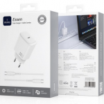 WIWU WI-G008 ESSEN 30W GaN CARICATORE RAPIDA C+CAVO C BIANCO WIWU WI-G008 30W C-C 套充 白色