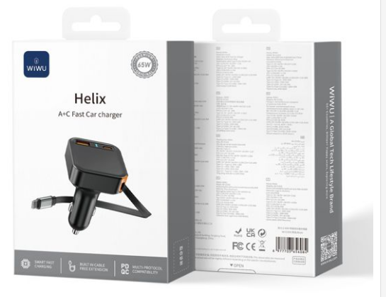 WI-03656084_WI-03656084 WIWU WI-CC033 HELIX A+C FAST CAR CHARGER 65W WIWU WI-CC033 车载充电器 - immagine 1