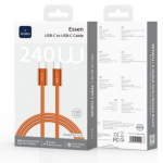 Wi-C101 240W C-C 1.5M Essen Series Nylon Braided CAVO Wi-C101 240W C-C 1.5M 数据线 橙色
