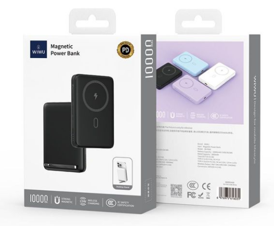 WI-75616024_WI-75616024 WIWU Wi-P043 PD20W Magnetic Power Bank with Stand Black WIWU Wi-P043 充电宝 黑色 - immagine 1