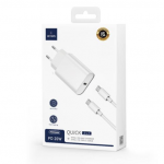 WIWU WI-U001 QUICK C-C 20W PD CARICATORE RICARICA RAPIDA CON CAVO BIANCO WIWU WI-U001 20W C-C 套充 白色