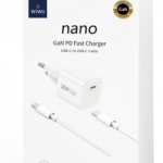 WIWU WI-U006 NANO C-C 30W PD CARICATORE RICARICA RAPIDA CON CAVO BIANCO WIWU WI-U006 30W C-C 套充 白色