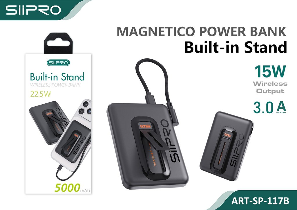 SP-117B POWER BANK WIRELESS 5000MAH - immagine 1